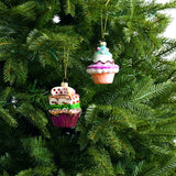 4" Layered Cupcake Assorted Ornament Set Of 6