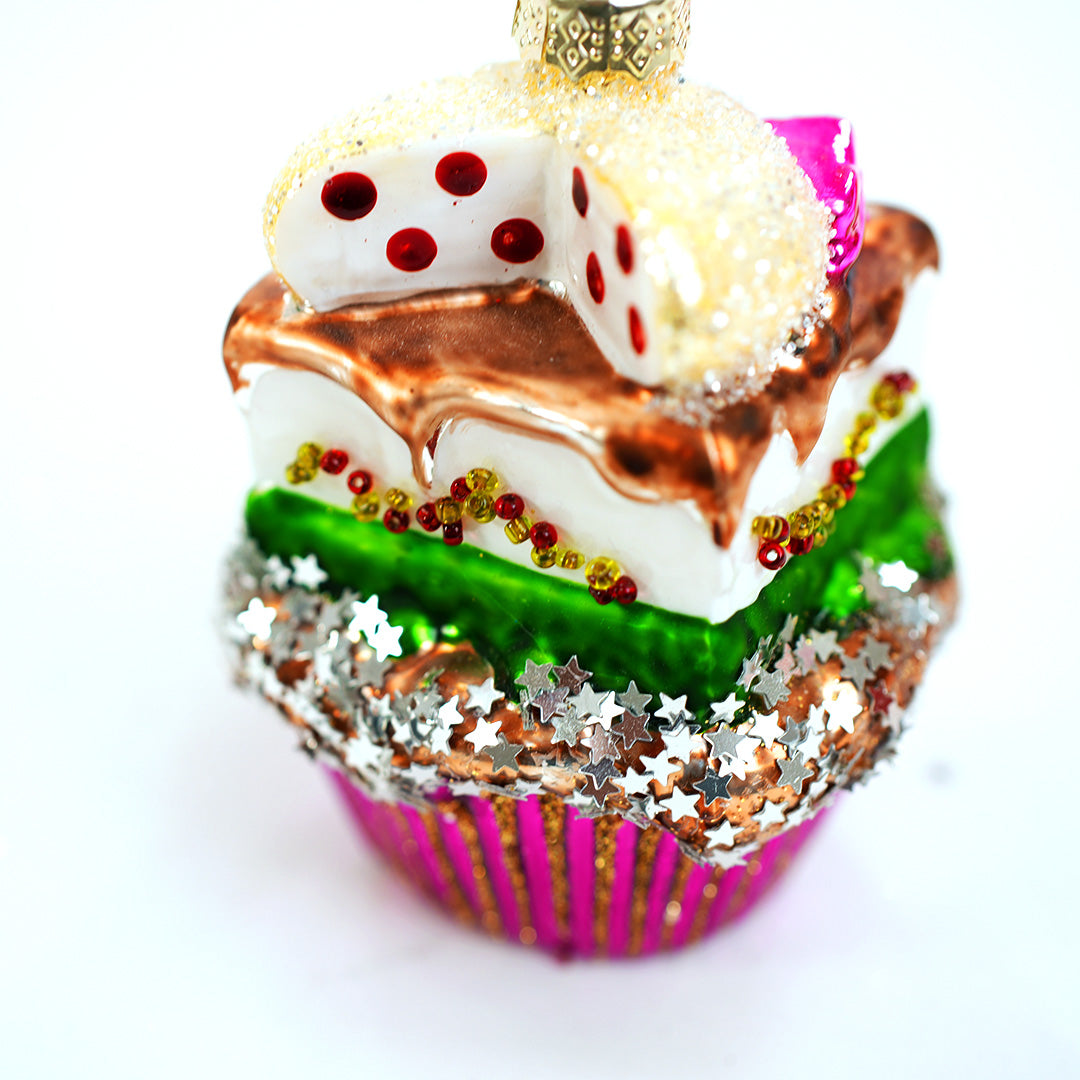 4" Layered Cupcake Assorted Ornament Set Of 6