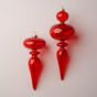 10" Red Finial Assorted Set Of 6
