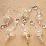 7" Clear Jeweled Onion Drop Assorted Set Of 6