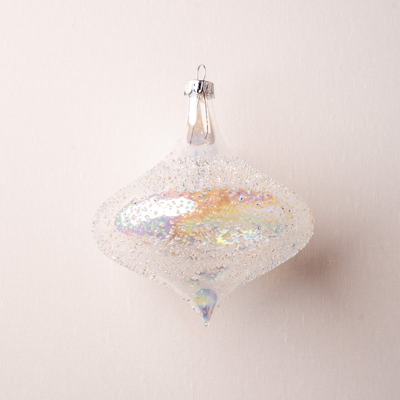 Juego de 6 adornos de cristal iridiscente de 12,7 cm