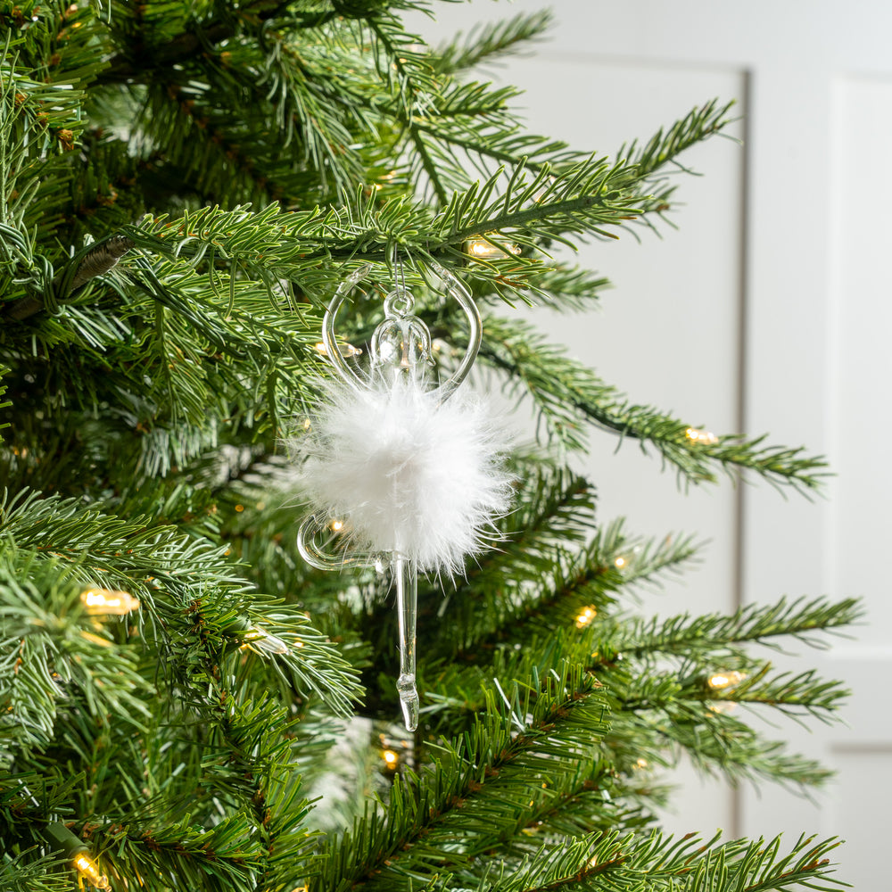 6" Feathered Ballerina Ornament Set Of 6