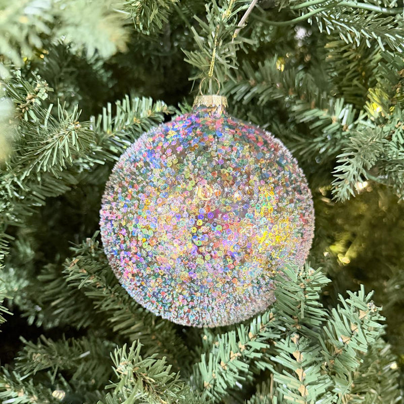 6" Multi Colored Glass Ornament Set of 4