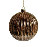 6" Gold Glitter Glass Ball Ornament Set Of 4