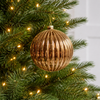 6" Gold Glitter Glass Ball Ornament Set Of 4