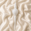 16" Icy White Finial Ornament Set of 6