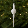 16" Icy White Finial Ornament Set of 6