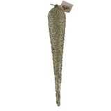 14" Silver Glitter Glass Finial Ornament Set Of 6