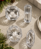 4" - 5" Silver Glitter Jewel Ornament Assorted Set Of 4