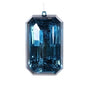 8" Sapphire Acrylic Gem Ornament Set Of 6