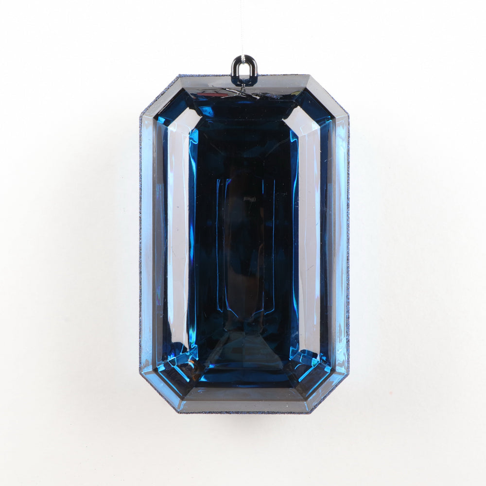 8" Sapphire Acrylic Gem Ornament Set Of 6