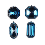 4"- 5" Sapphire Glitter Jewel Ornament Assorted Set Of 12