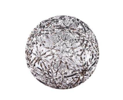 8" Silver Shiny Snowflake Ball Ornament Set Of 2