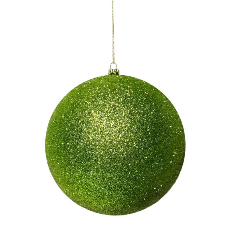 6" Glitter Ball Ornament Set Of 6
