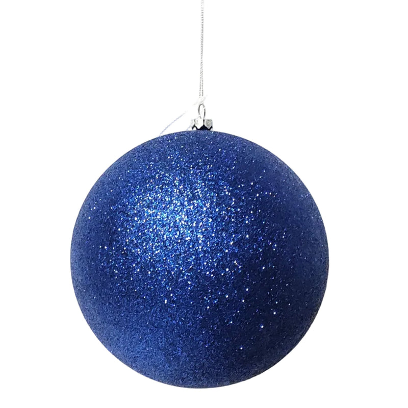 6" Glitter Ball Ornament Set Of 6