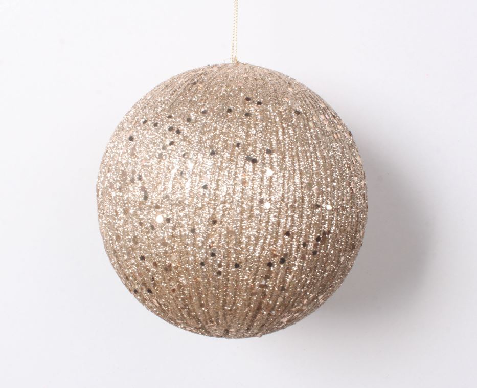 6" Glitter Ball Ornament Set Of 6