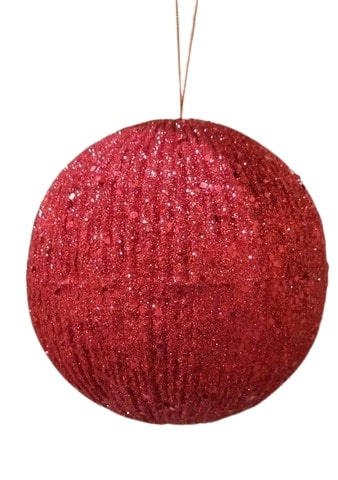 6" Glitter Ball Ornament Set Of 6