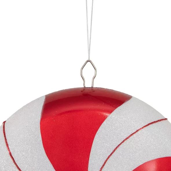 17" Red & White Glitter Lollipop Pick Set Of 6