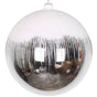 6" White & Silver Glitter Ball Ornament Set Of 2
