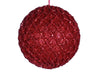 Juego de 6 adornos de bolas de red roja de 6"