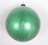 Adorno de bola brillante de azúcar verde de 8" - Juego de 2