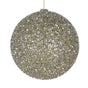 8" Champagne Glitter Ball Ornament Set Of 4