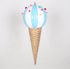 Adorno gigante para helado, azul y blanco, de 26 pulgadas