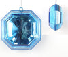 6" Clear Glitter Square Jewel Ornament Set Of 2