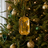 8" Gold Glitter Jewel Ornament Set Of 4
