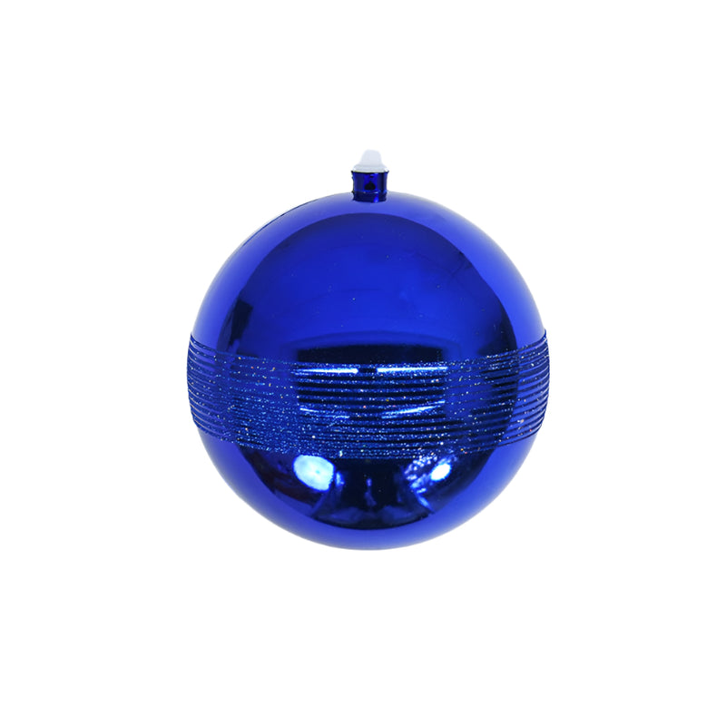 Set de 6 Adornos de Bola Roja Brillante con Purpurina de 8"