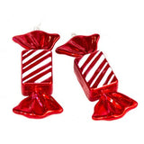 8" Red & White Candy Ornament Set Of 6