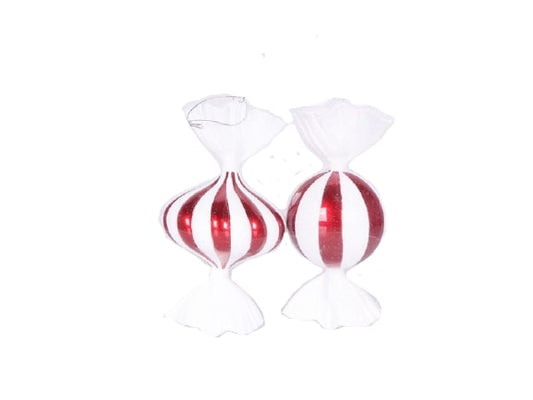 8" Peppermint Candy Ornament Assorted Set Of 6