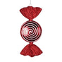 7" Red Swirl Shiny Candy Ornament Set Of 12