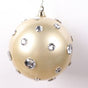 8" Champagne & Silver Jewel Ball Ornament Set Of 2