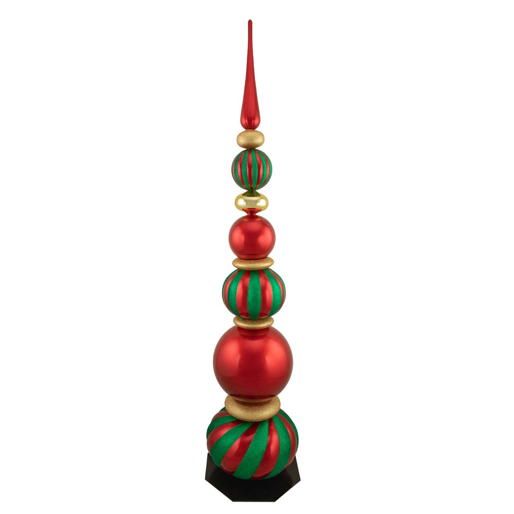 Red, Gold & Green Tower Finial Ornament