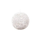 Juego de 2 adornos de bola de copo de nieve con purpurina plateada de 6" de color blanco