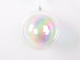 6" Clear Iridescent Ball Ornament Set Of 6