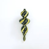 14" Black & Gold Glitter Finial Ornament Set Of 2