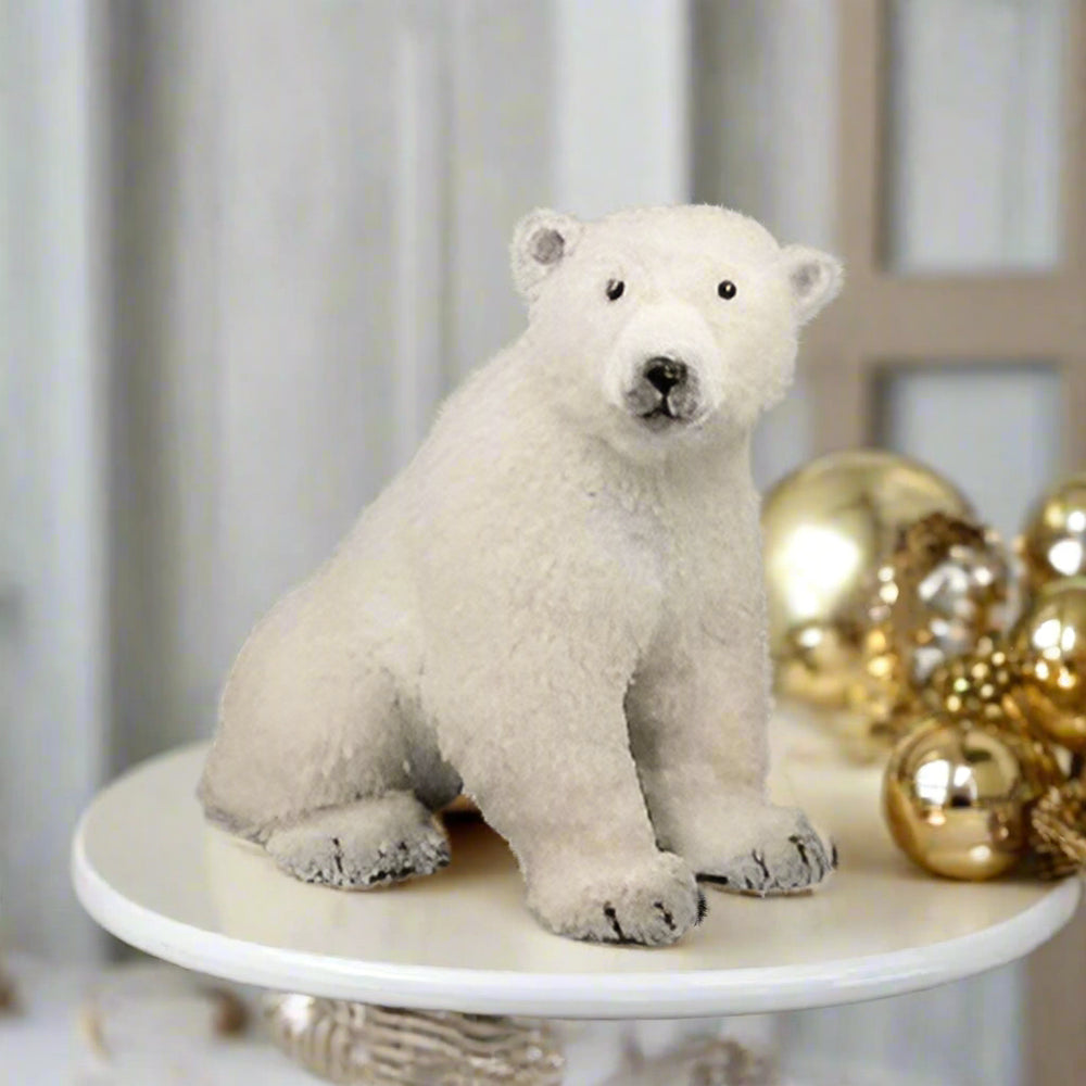 19" White Sitting Polar Bear