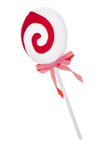 Chupete rojo y blanco de 19" con lazo (juego de 2)