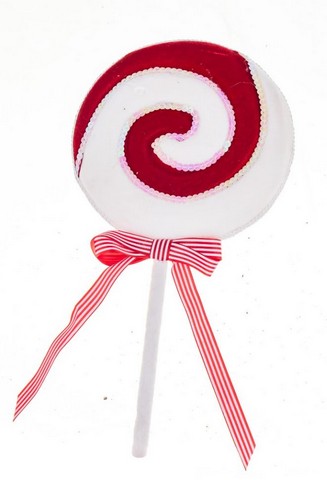 Chupete rojo y blanco de 19" con lazo (juego de 2)