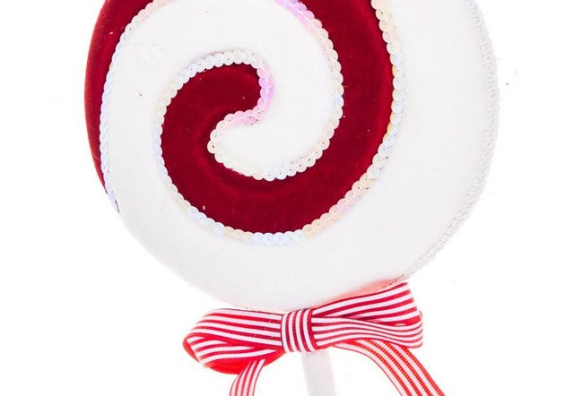 Chupete rojo y blanco de 19" con lazo (juego de 2)