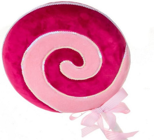 33" Pink Swirl Lollipop With Bow Set Of 2