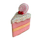 6" Pink Cake Slice With Sprinkles Ornament Set Of 6