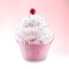 Juego de 4 cupcakes rosas con chispas de 5"