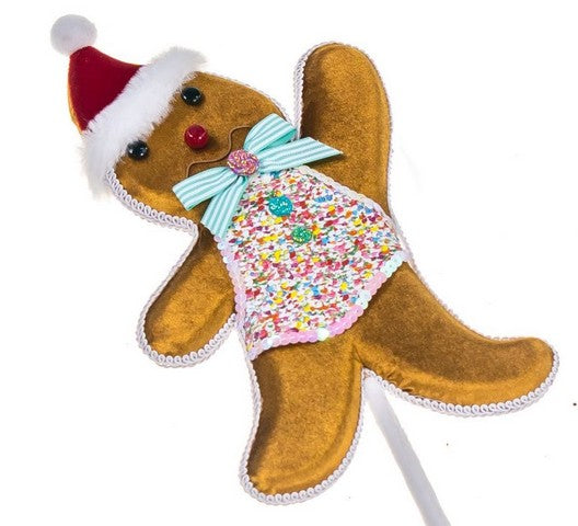 19" Gingerbread Boy Pick Set Of 2