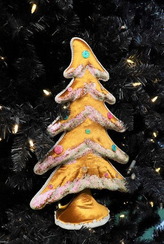 Árbol de caramelo flocado marrón de 17"