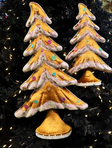 Árbol de caramelo flocado marrón de 17"