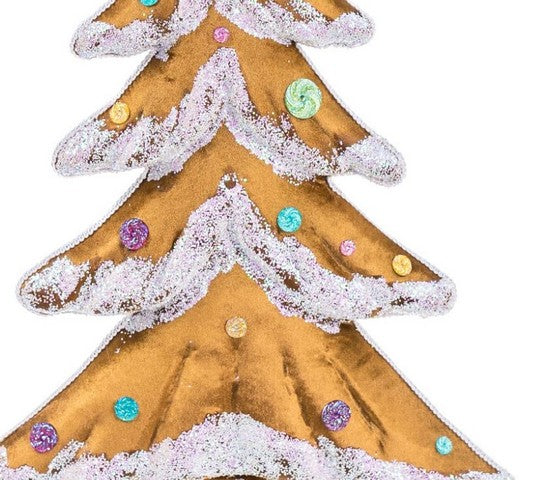 Árbol de caramelo flocado marrón de 26"