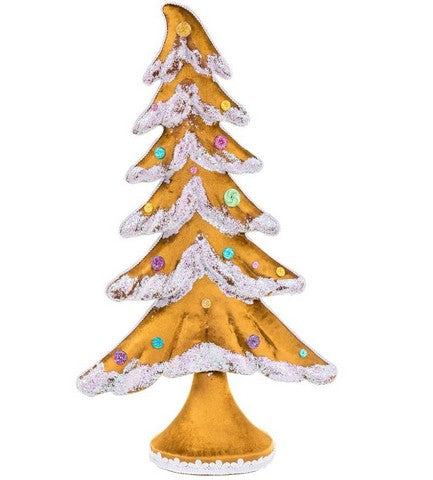 Árbol de caramelo flocado marrón de 17"
